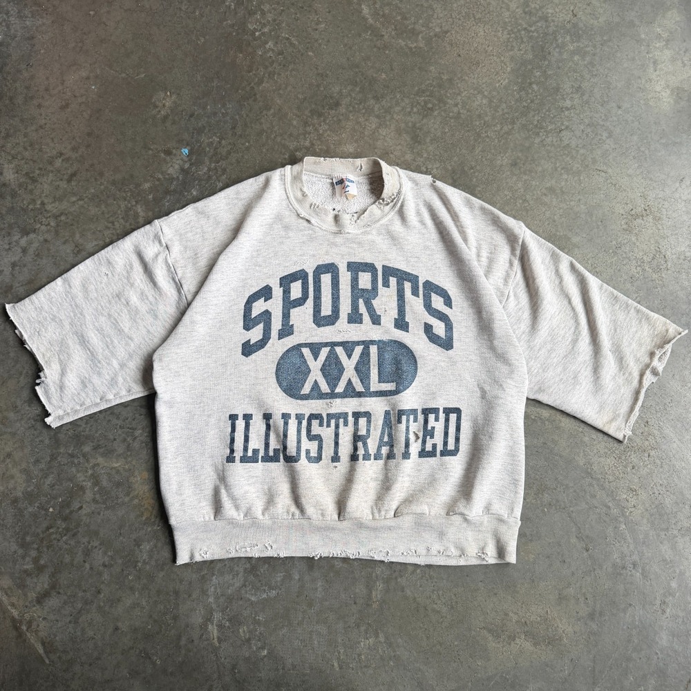 Vintage 90s Sports Illustrated Thrashed Distressed Cut Sweatshirt Promo Mens XL